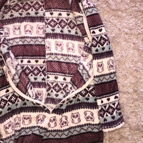 Owl Geo Hooded One Piece | Onesie | Plush Pajama - Picture 5 of 8